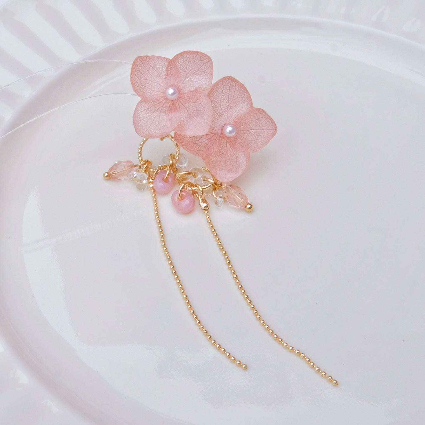 【夏セール10%off】2way 14kgf 紫陽花ピアス ドライフラワー レジンピアス sv925製ピアスポスト アレルギー対応 うるうる ゆらゆら