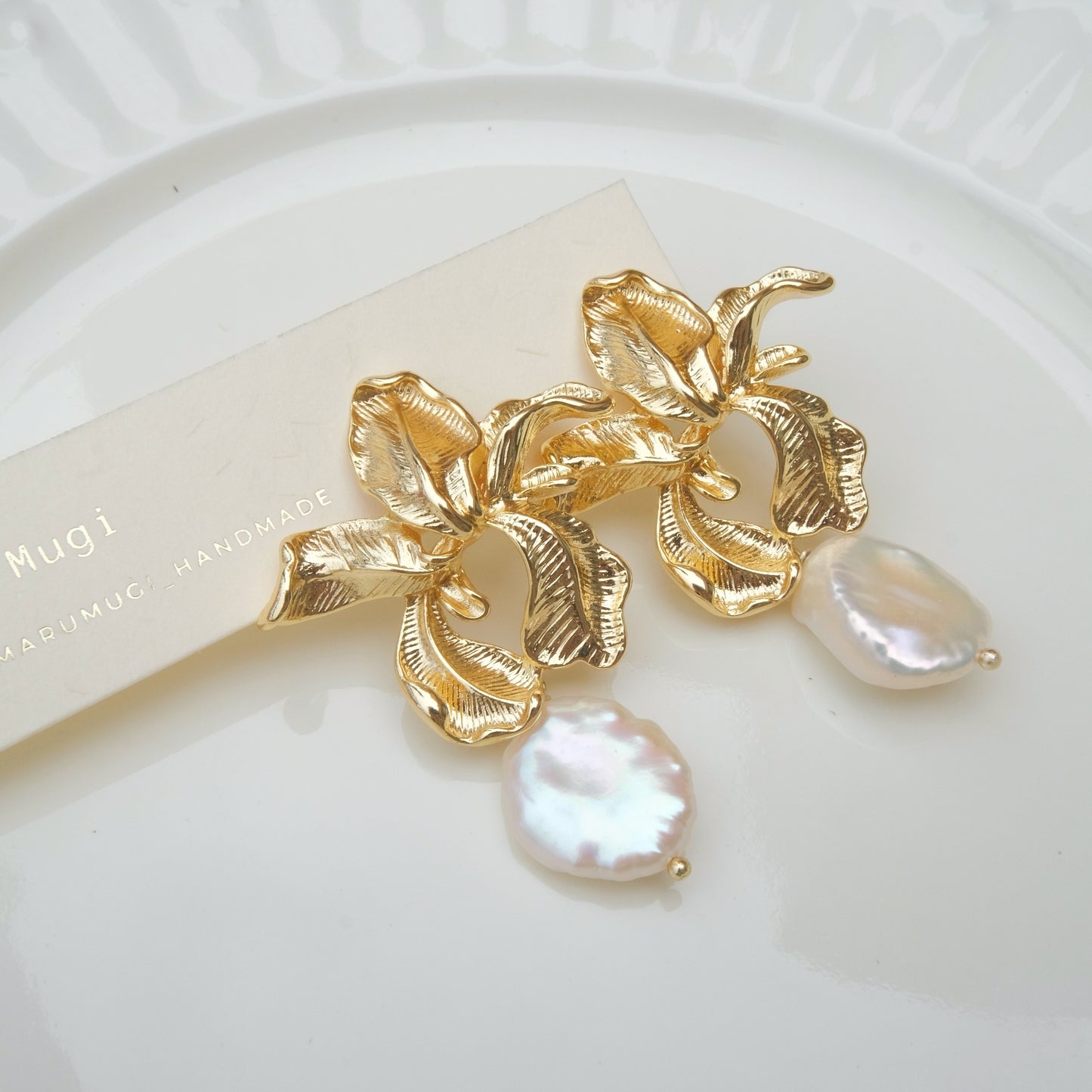 【夏セール10％off】【14kgf】「Iris×バロックパール」ピアス·イヤリング交換可 天然真珠 大ぶり ゴールド sv925製ピアスポスト