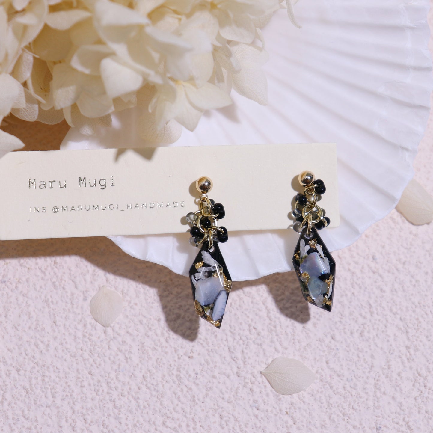 現品「夕凪」ロングピアス（イヤリングにも変更可）