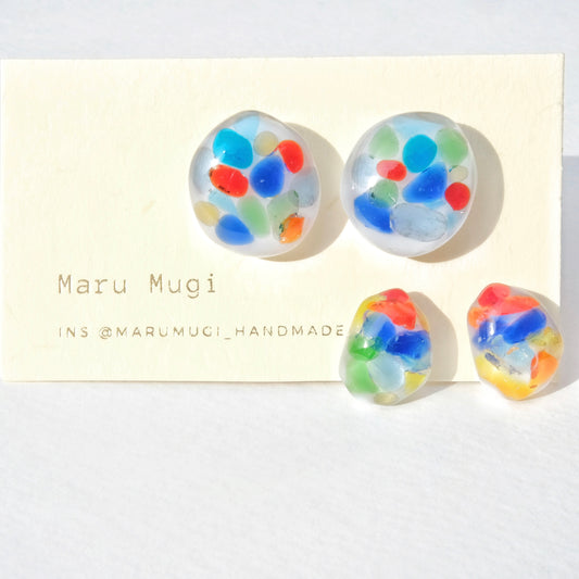 【夏🧊セール10%off】カラフルなバブル🩵🫧ピアス・イヤリング交換可 sv925 アレルギー対応 うるうる