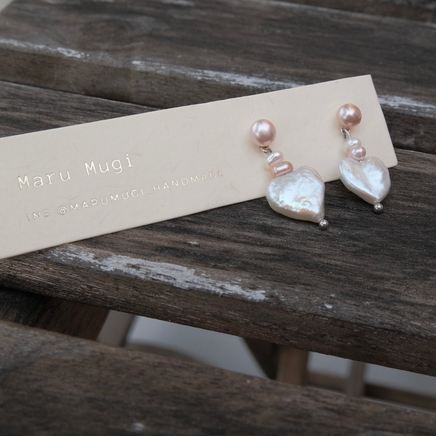 ちょー優しい\ ♥ハート/ 天然淡水パールピアス･イヤリング交換可 雰囲気 上品 アレルギー対応