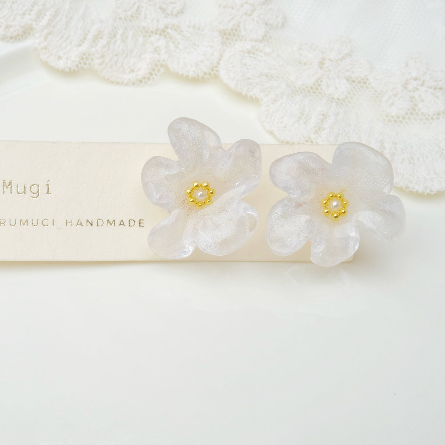【夏セール10%off】透明感 風そよぐ紫陽花 ×しずく［2wayロングピアス・イヤリング交換可］