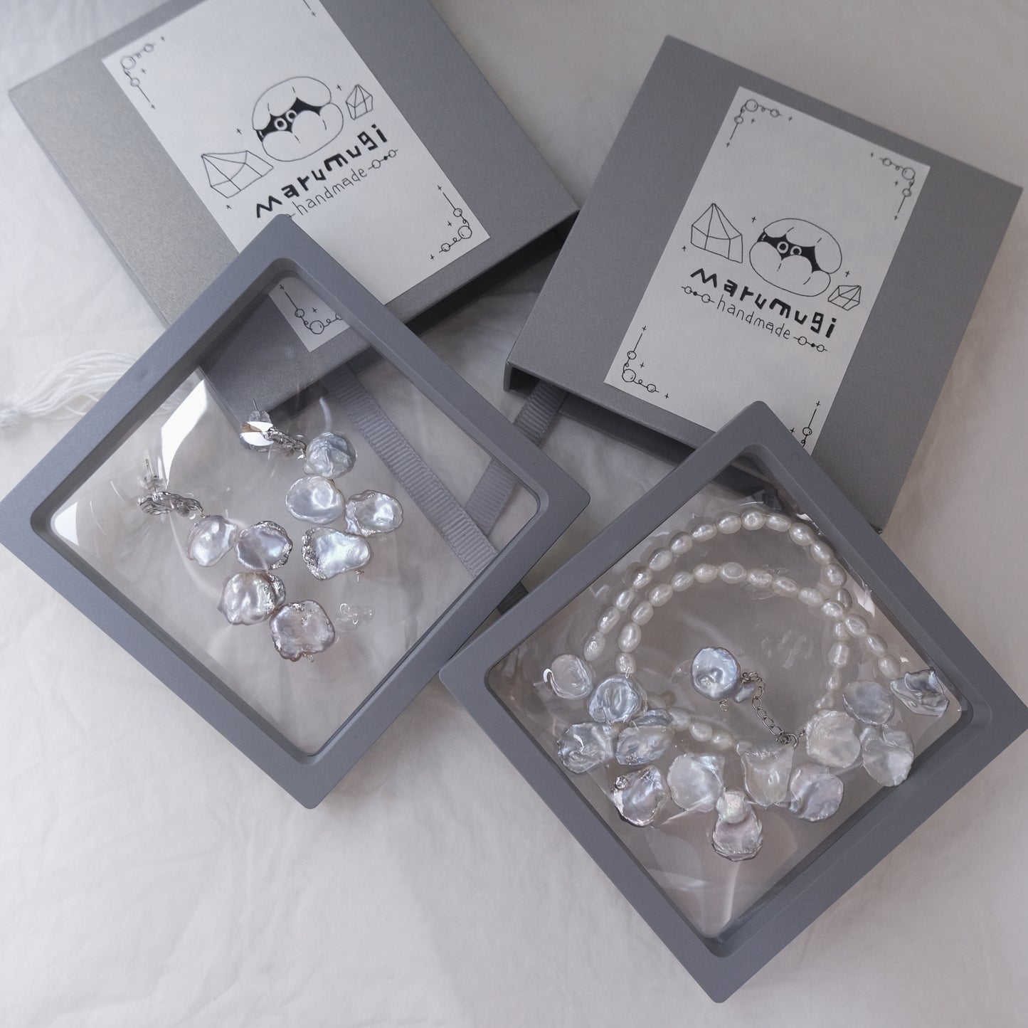 大人気₊⁺♡̶現品「Flower×バロックパール」ケシパールのネックレス･ピアス（イヤリングにも変更可）