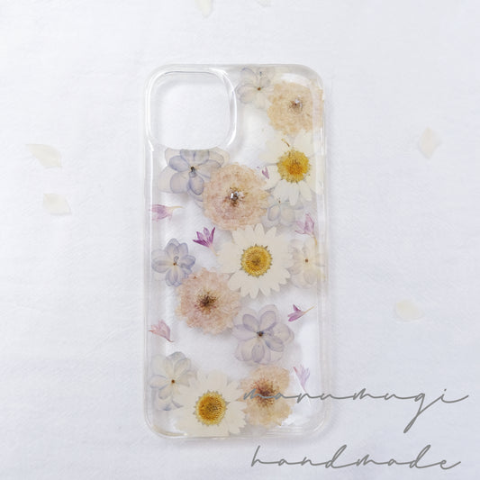 「風雅」本物のお花スマホケース　現品　