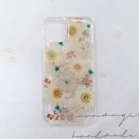 「勿忘草」本物のお花スマホケース　現品　