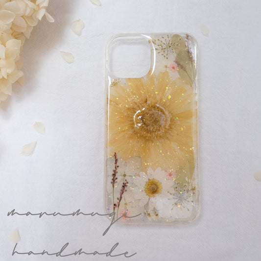 「雛菊」本物のお花スマホケース　現品　