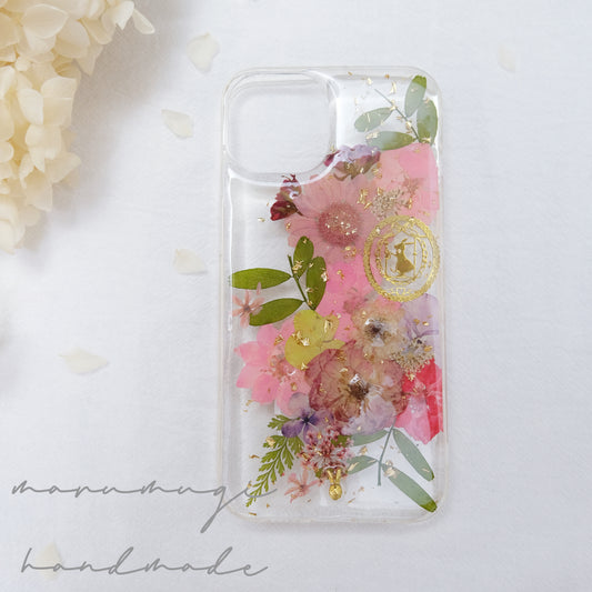 「不思議の国のアリス」本物のお花スマホケース　現品　