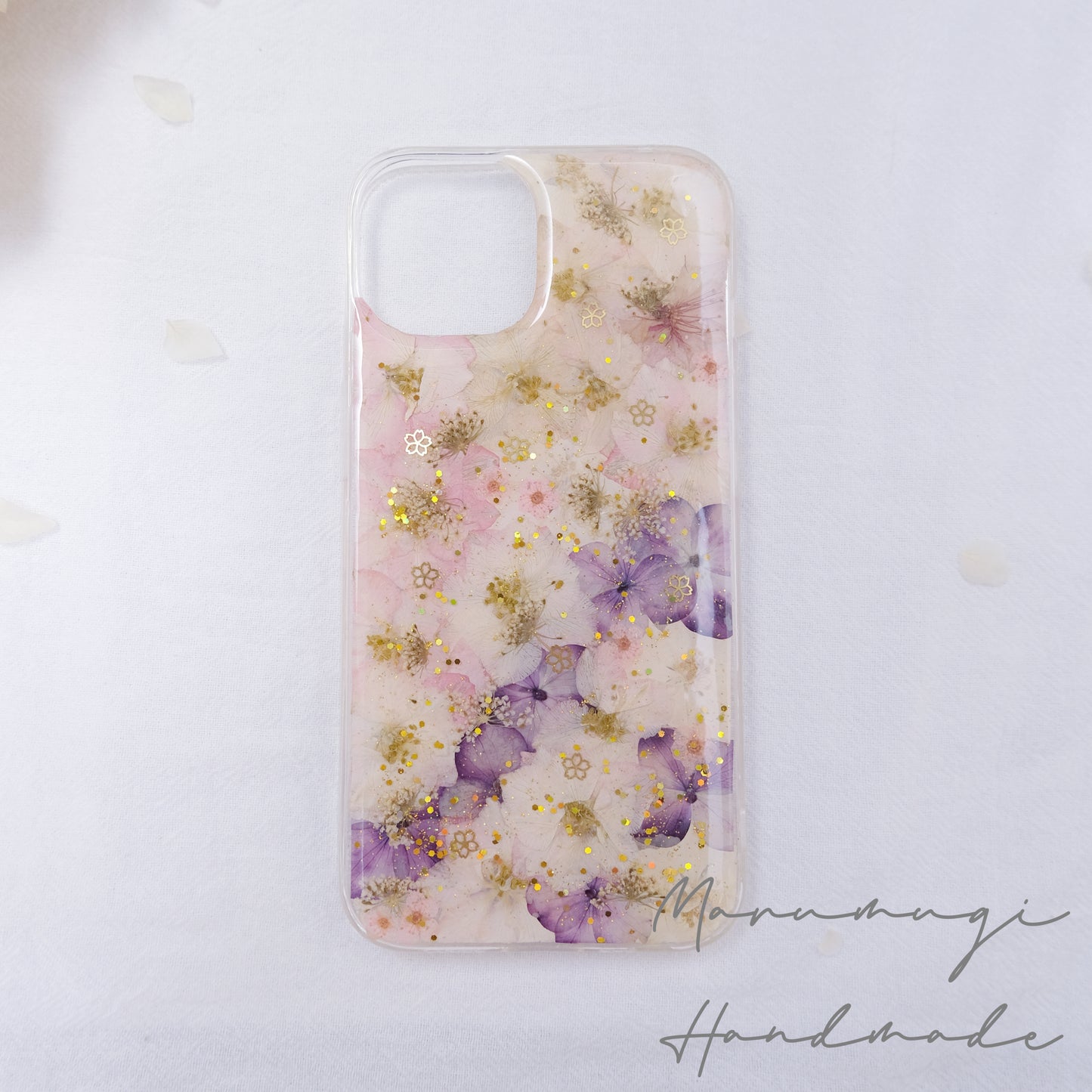 「満開の花」本物のお花スマホケース　現品　