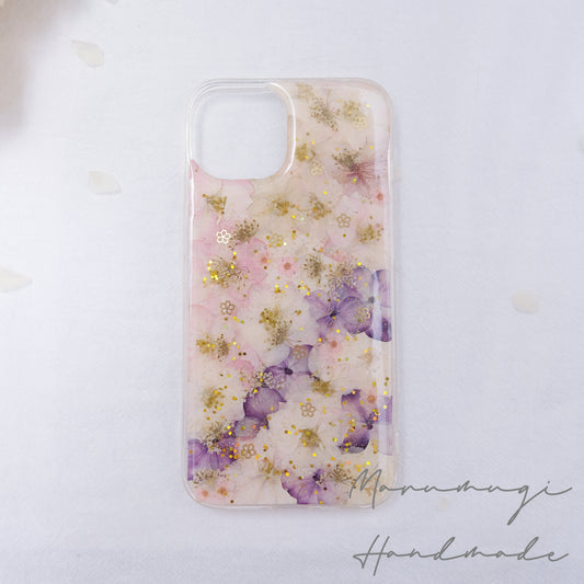 「満開の花」本物のお花スマホケース　現品　