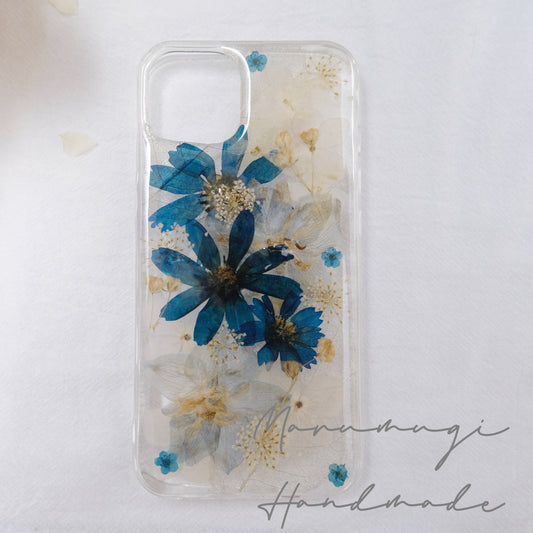 「ハルシャギク」本物のお花スマホケース　現品　