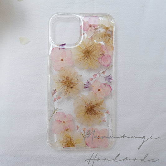 「春」本物のお花スマホケース　現品　