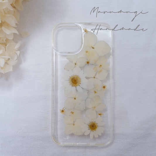 「無垢」本物のお花スマホケース　現品