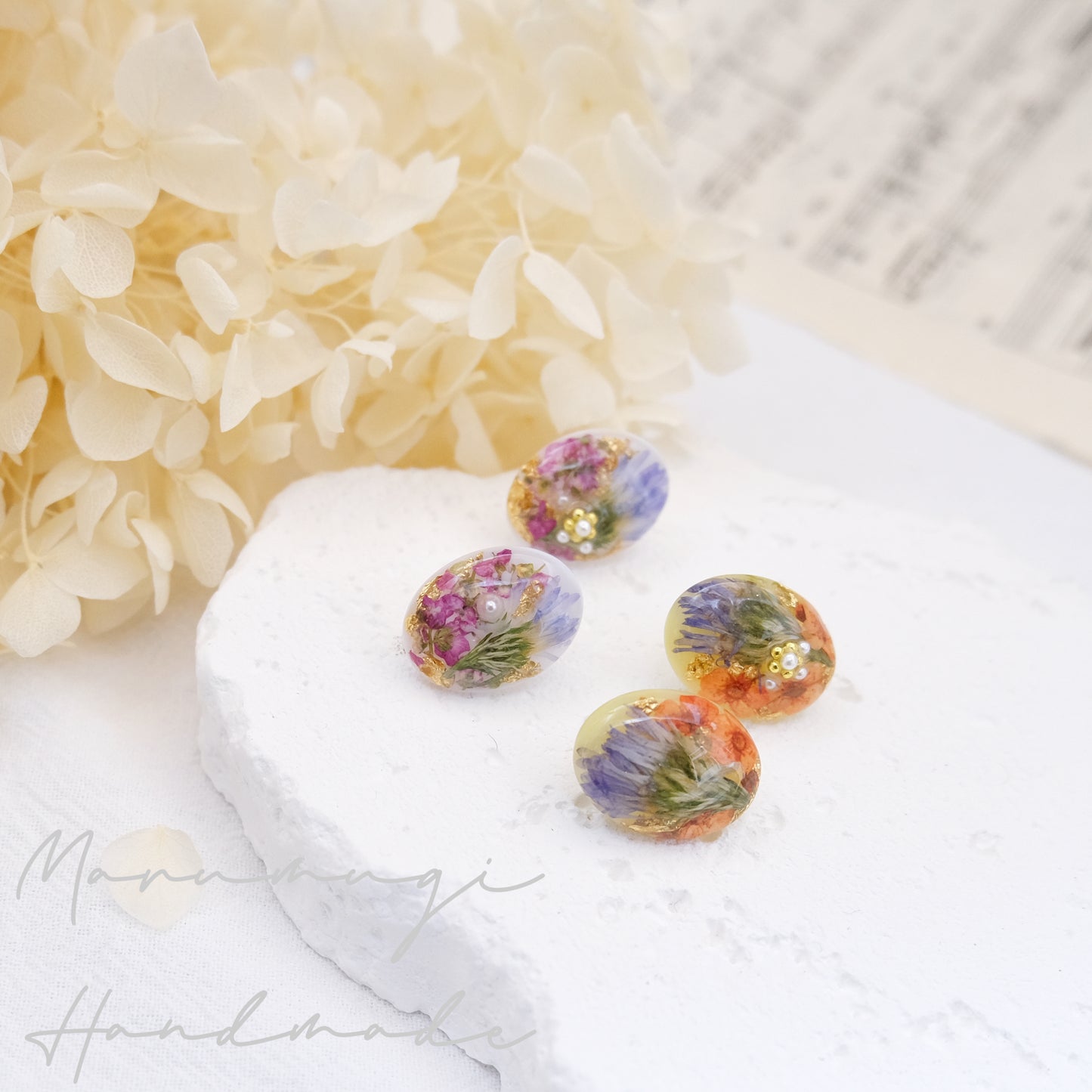 現品「Garden」ピアス（イヤリングにも変更可）