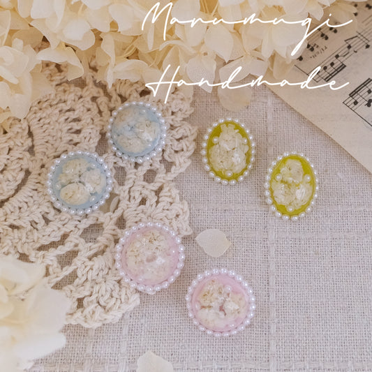 現品「雫と花」ピアス（イヤリングにも変更可）