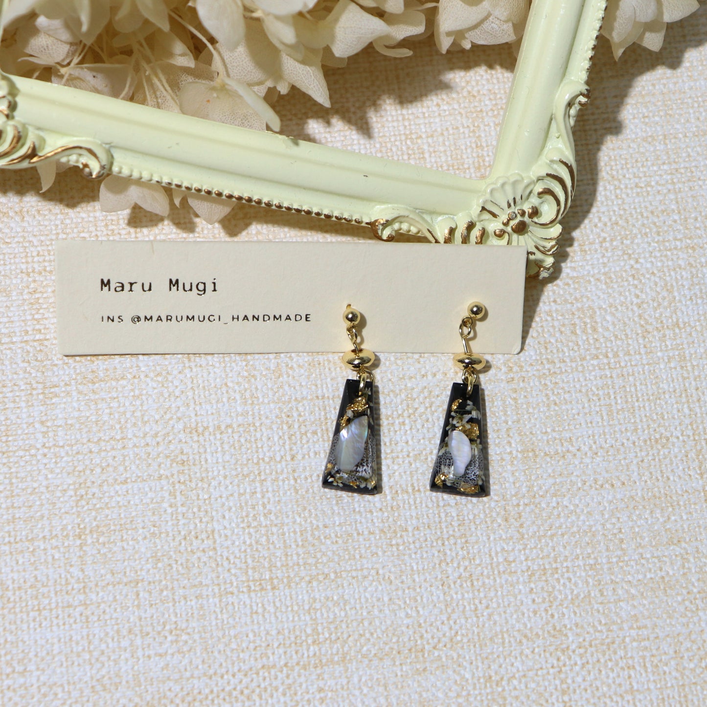 現品「夕凪」ロングピアス（イヤリングにも変更可）