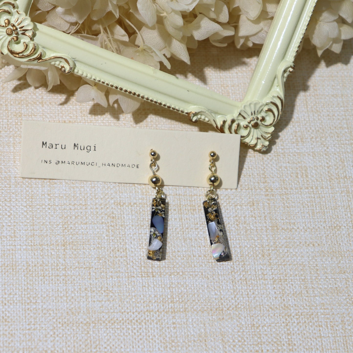 現品「夕凪」ロングピアス（イヤリングにも変更可）