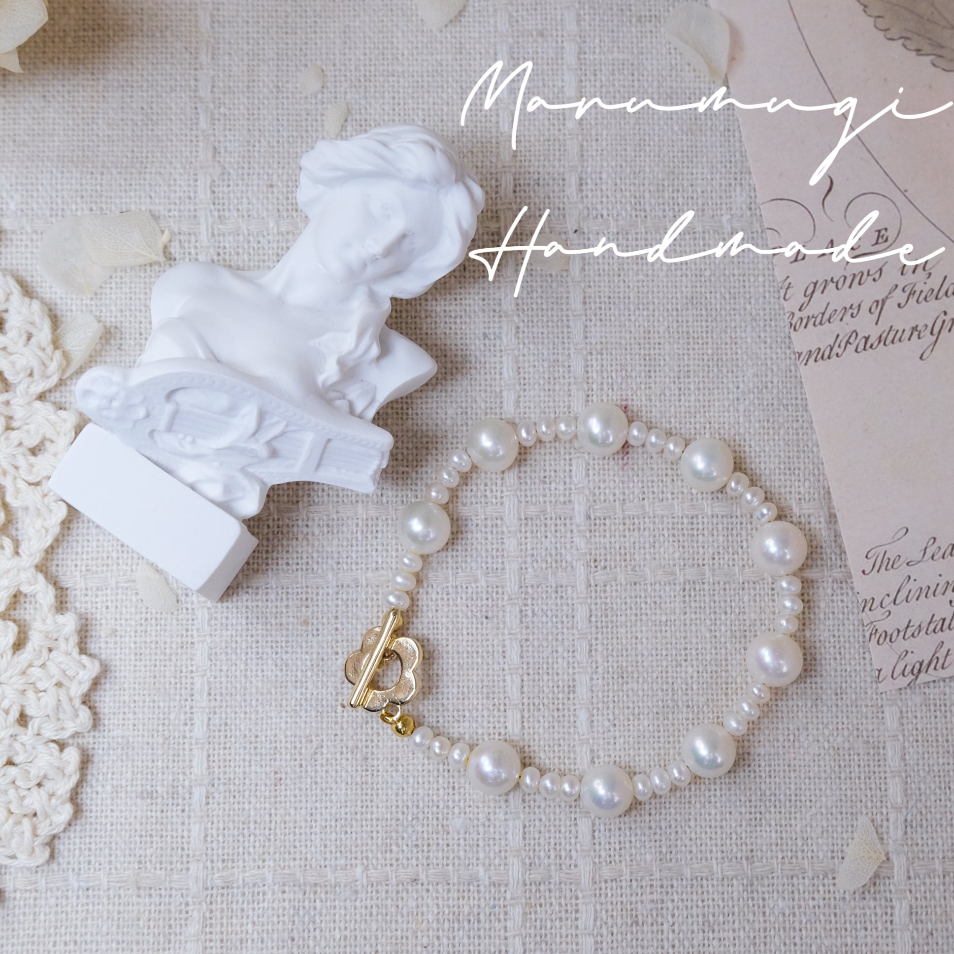 現品「小花×天然淡水パール」ブレスレット𓈒𓏸 – MaruMugi handmade