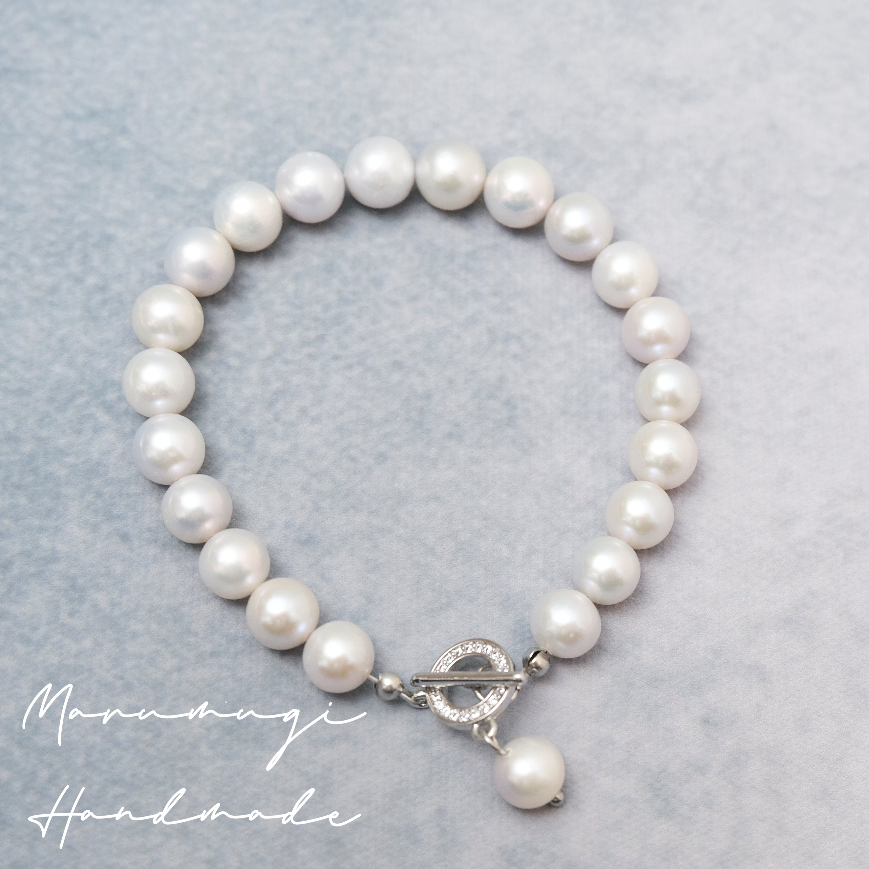高級 淡水パール 天然パール ブレスレット 高級感淡水パールブレスレット – MaruMugi handmade