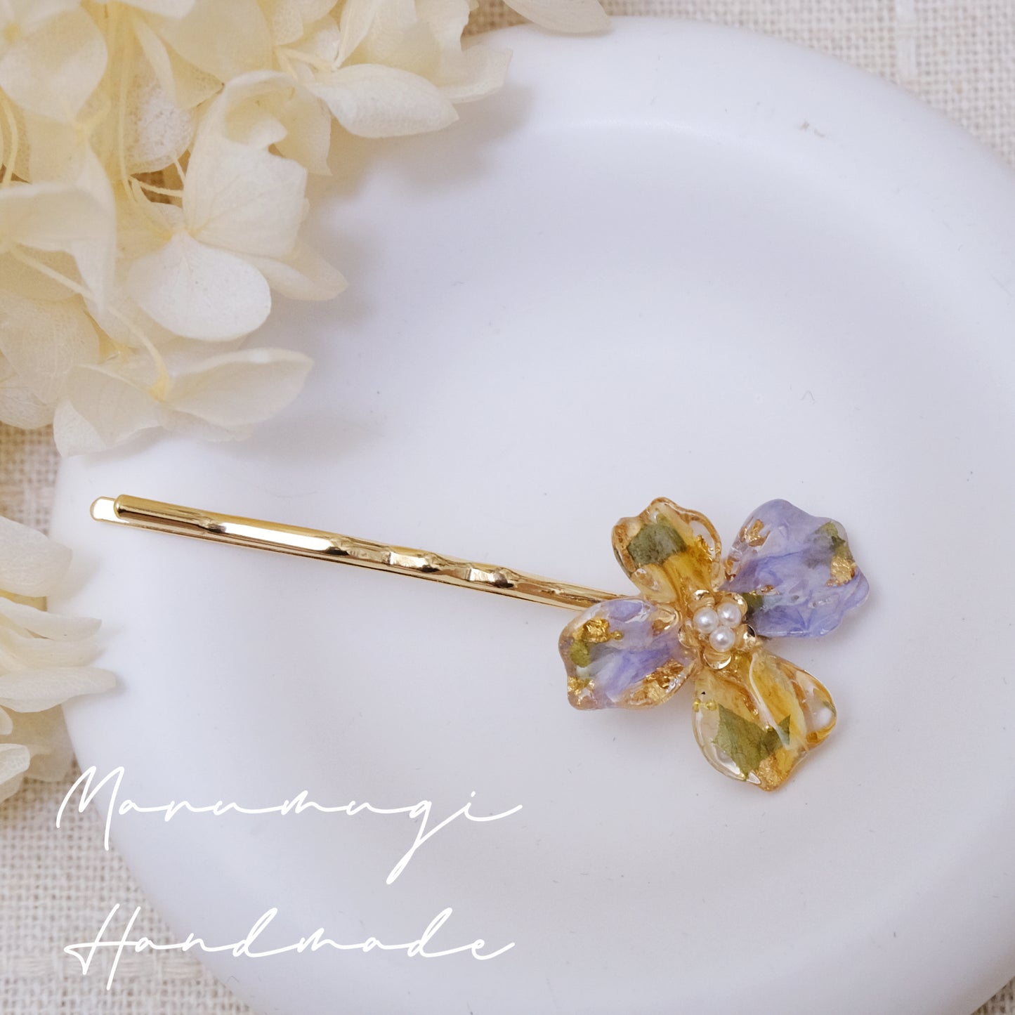 現品「花の雫」ピアス・リング・ヘアクリップ