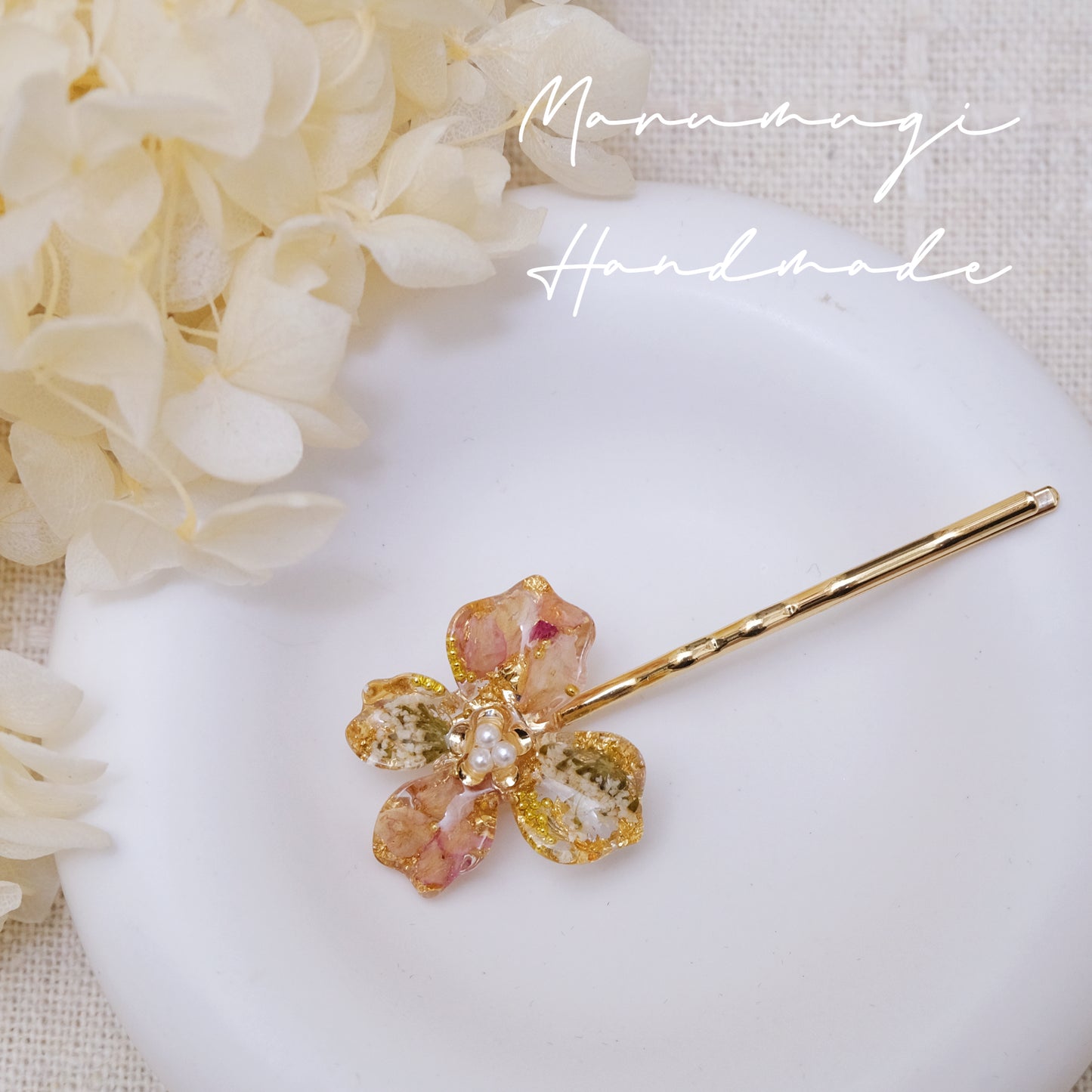 現品「花の雫」ピアス・リング・ヘアクリップ