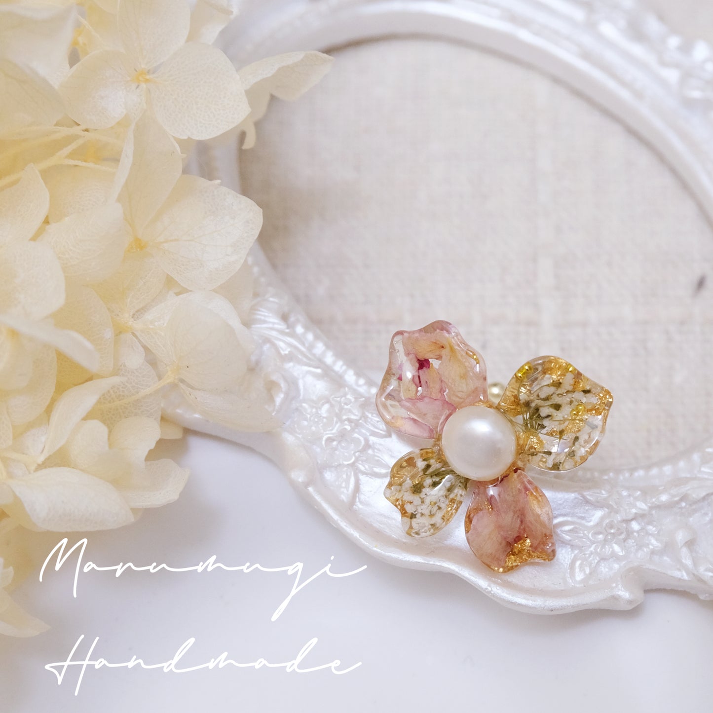 現品「花の雫」ピアス・リング・ヘアクリップ