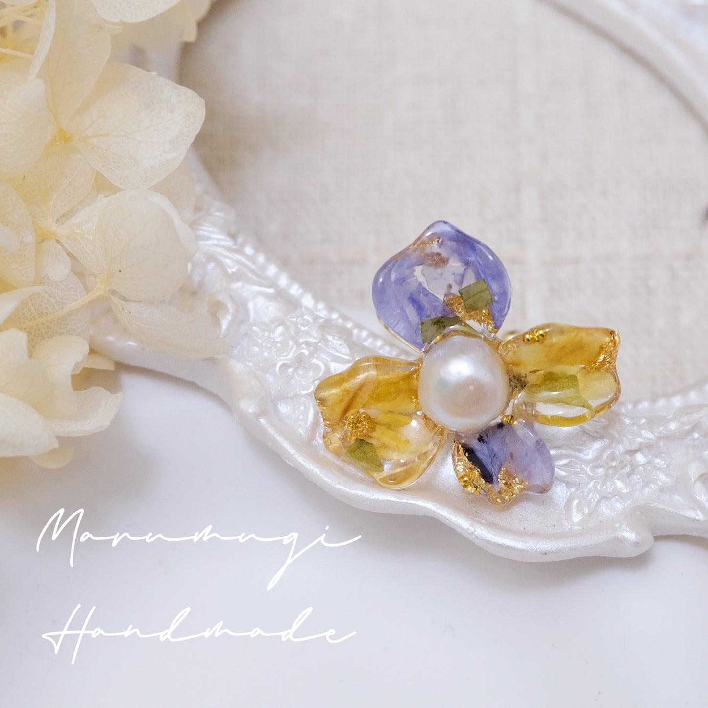 現品「花の雫」ピアス・リング・ヘアクリップ