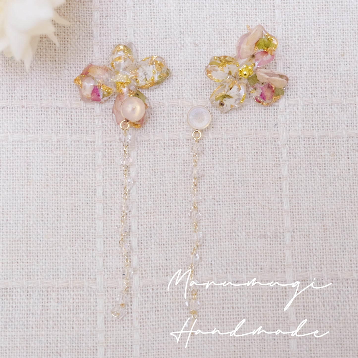 現品「花の雫」ピアス・リング・ヘアクリップ