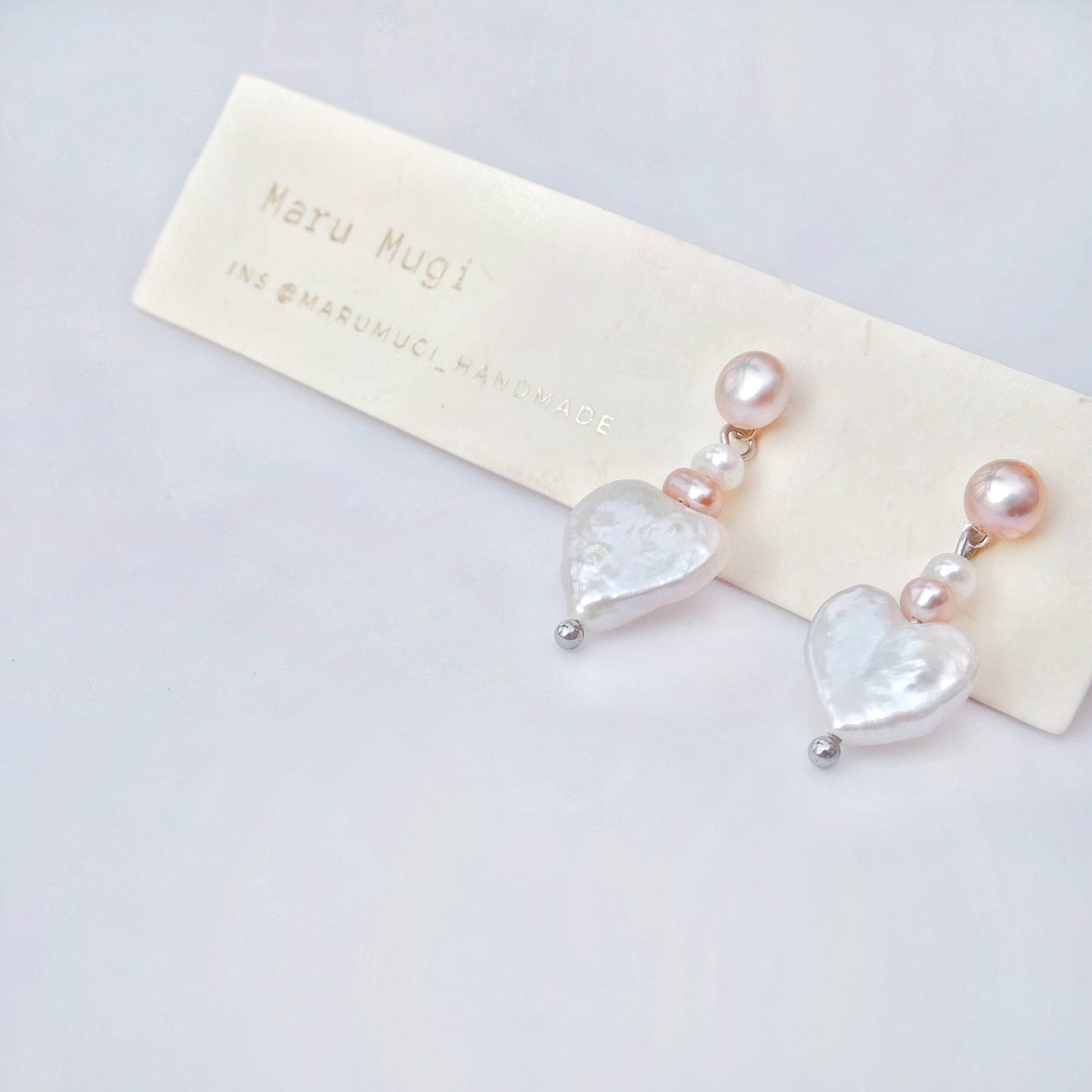 ちょー優しい\ ♥ハート/ 天然淡水パールピアス･イヤリング交換可 雰囲気 上品 アレルギー対応
