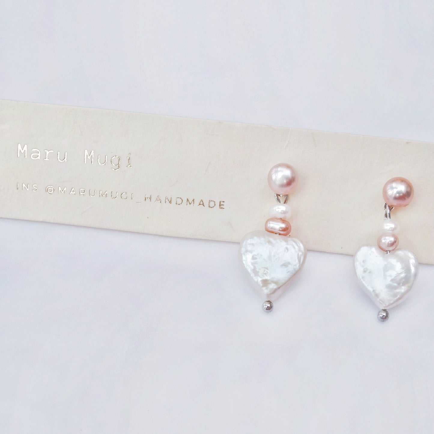 ちょー優しい\ ♥ハート/ 天然淡水パールピアス･イヤリング交換可 雰囲気 上品 アレルギー対応