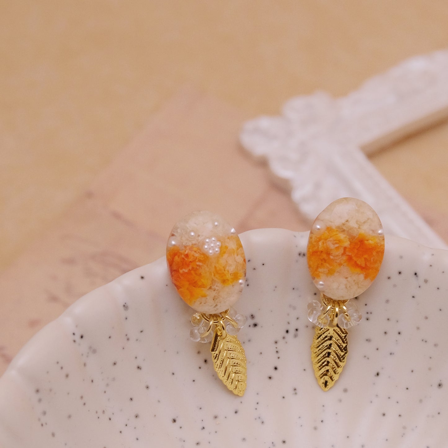 現品「秋を纏う」ピアス（イヤリングにも変更可）