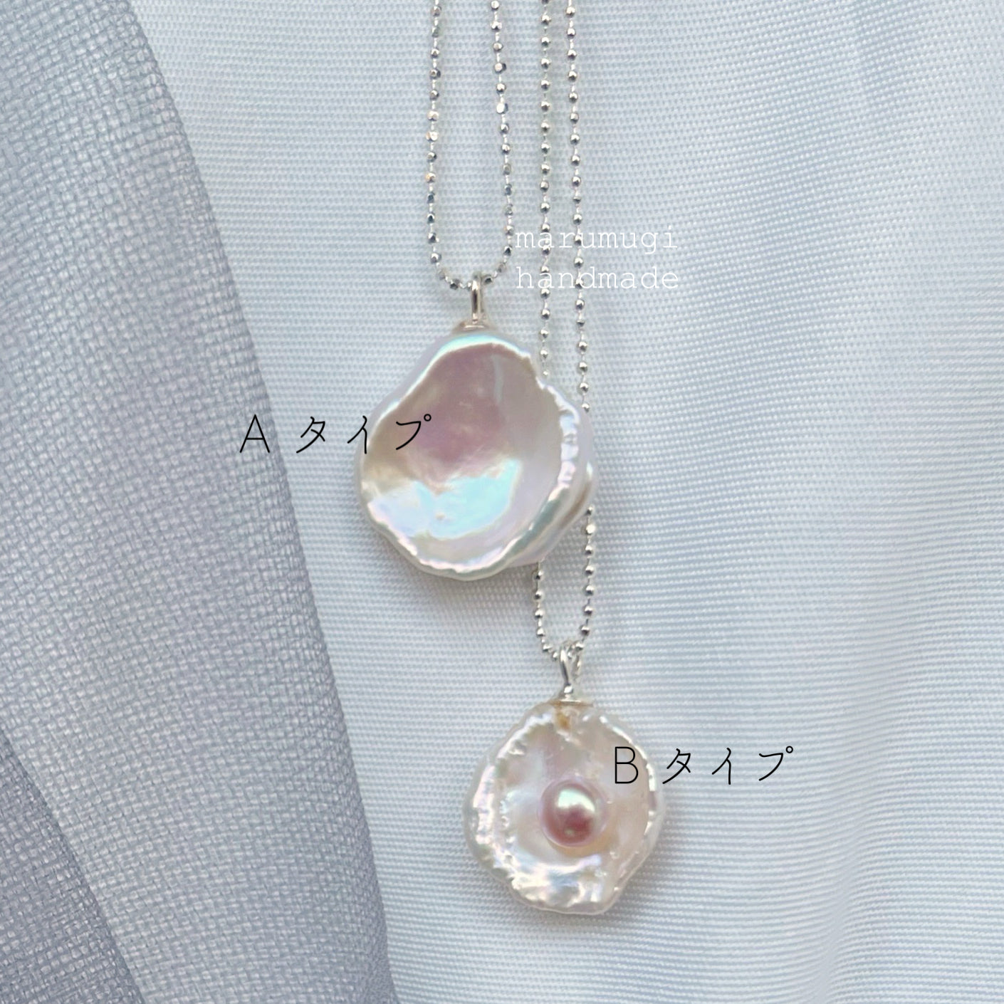 花びらパールシルバーネックレス 淡水パール sv925製 真珠 アレルギー対応