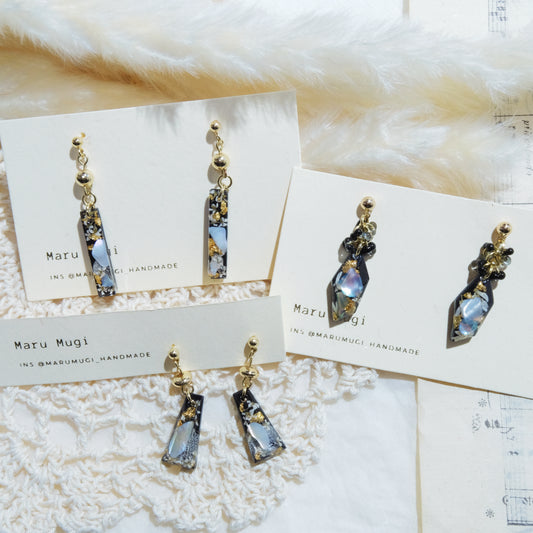 現品「夕凪」ロングピアス（イヤリングにも変更可）