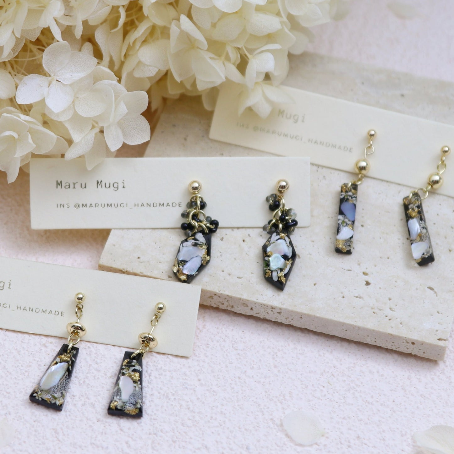 現品「夕凪」ロングピアス（イヤリングにも変更可）